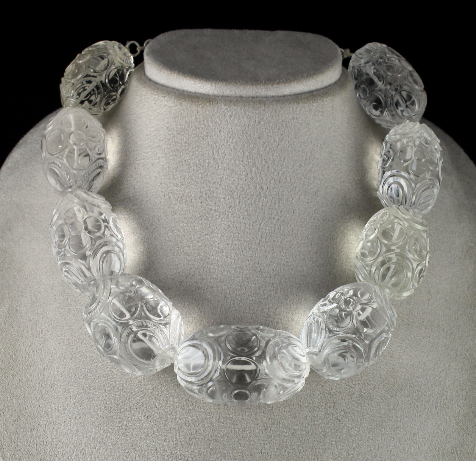 Certified Natural White Rock Crystal Quartz Oval Beads 2410ct 9pcs Gemstone