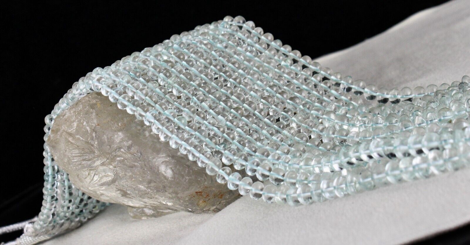 Natural Blue Aquamarine Beads Round 6 L 833 Ct Gemstone Finest Cocktail Necklace
