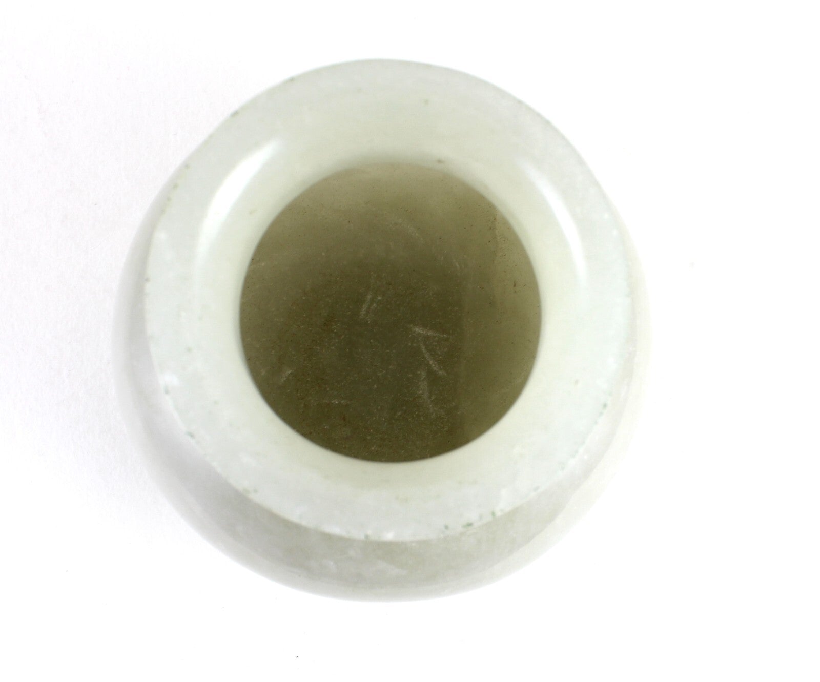 Certified Antique Aventurine 3500 Ct White Jade Carved Pot Home Decor