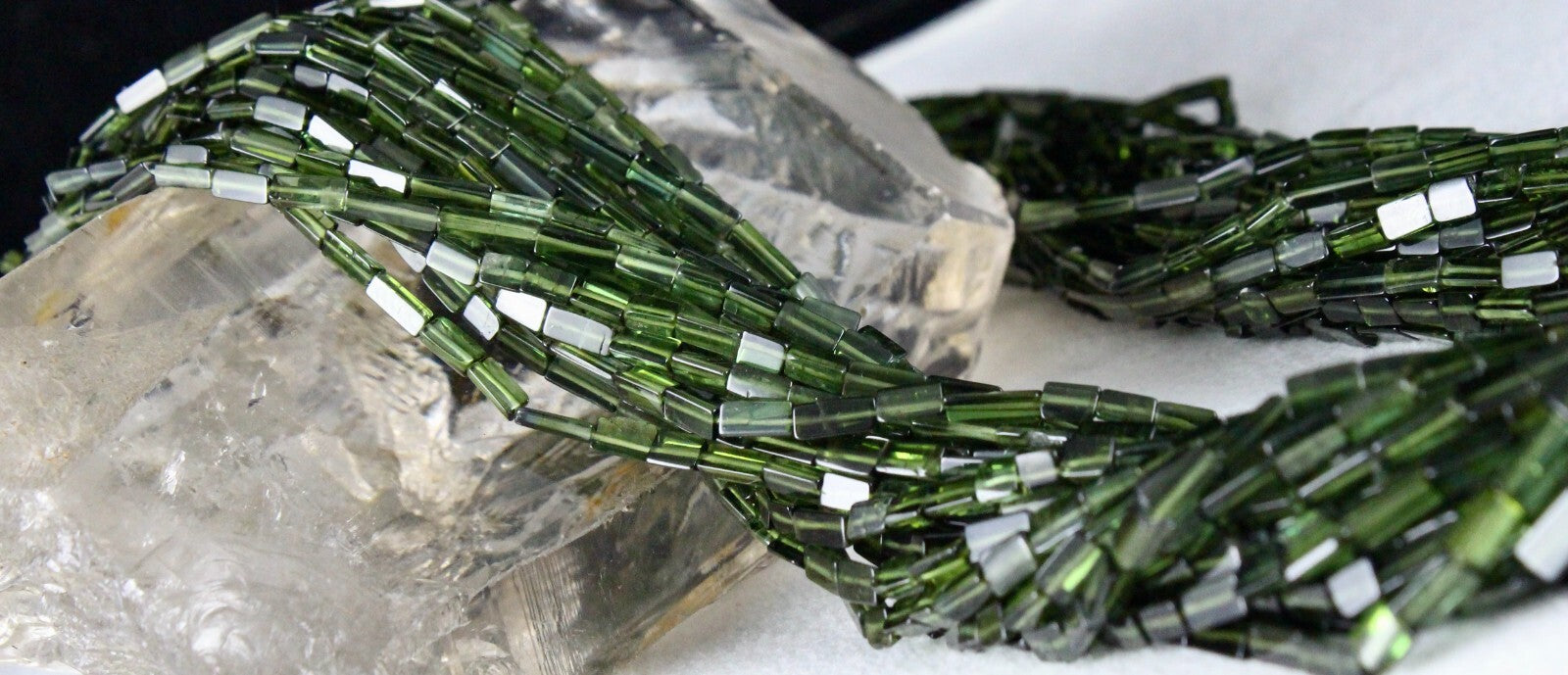 Certified Natural Green Chrome Tourmaline 700 Ct Beads Sterling Silver Necklace