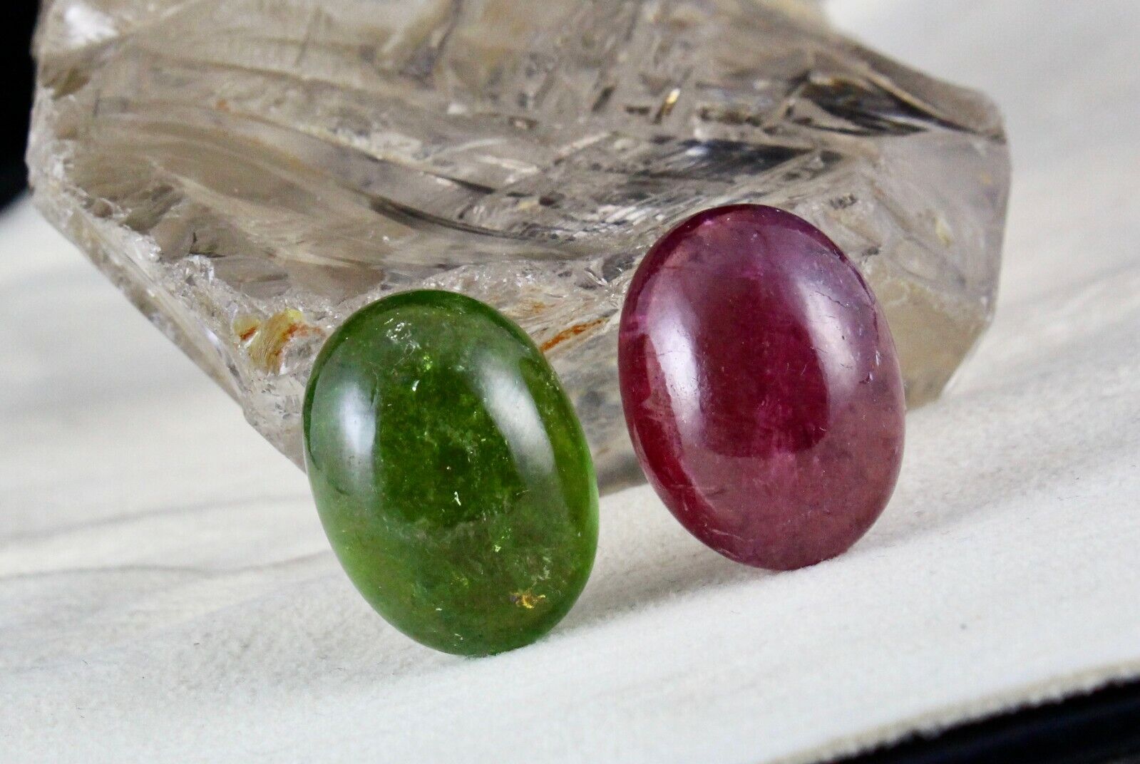 NATURAL PINK & GREEN TOURMALINE OVAL CABOCHON 87 CTS BIG GEMSTONE FOR DESIGNING