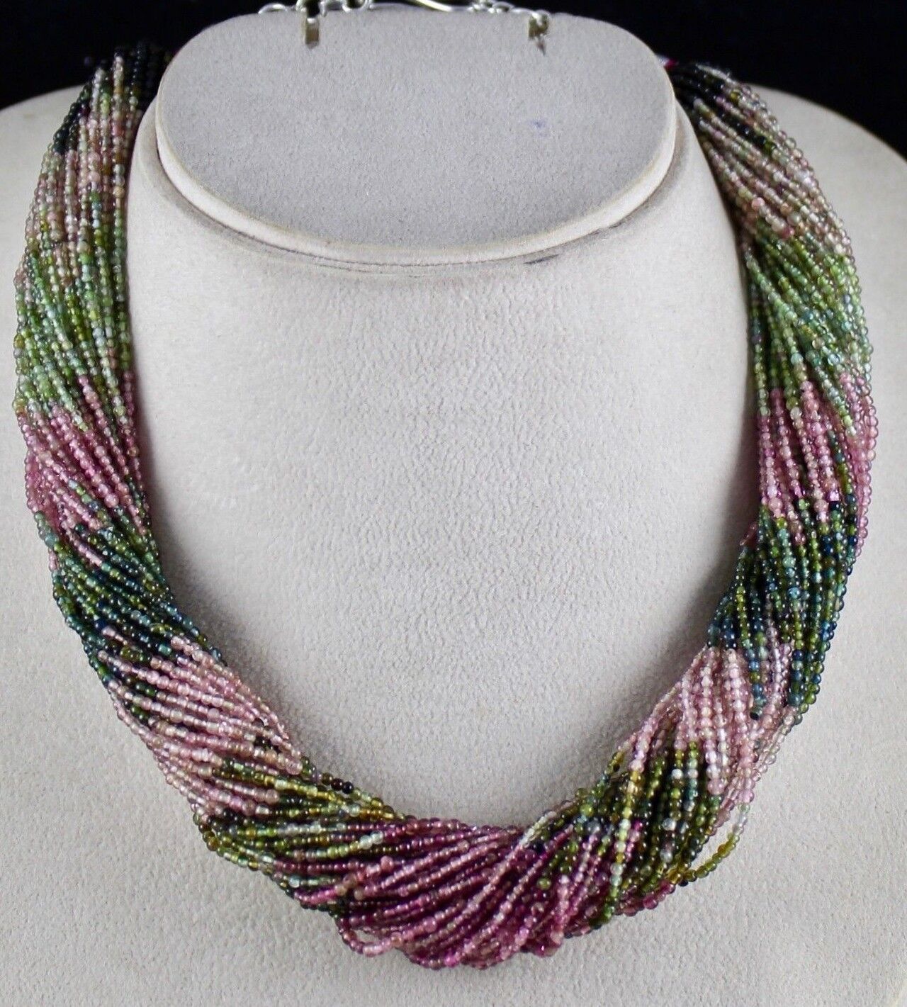 Multi Color Natural Tourmaline Beads 2.5mm 580 Ct Bunch Gemstone Silver Necklace