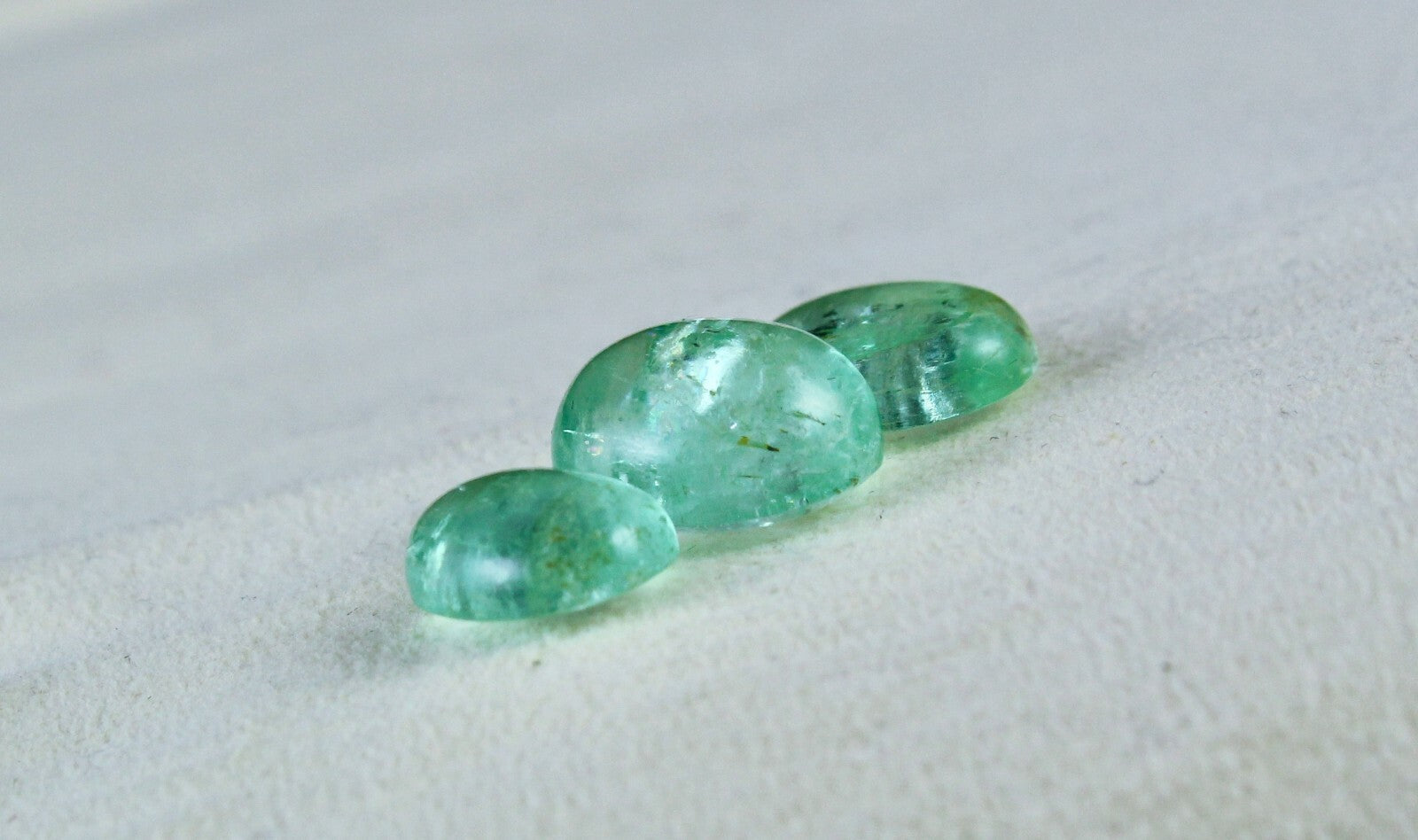 Certified Natural Colombian Emerald Oval Cabochon 3 Pcs 17.44 Ct Ring Pendant