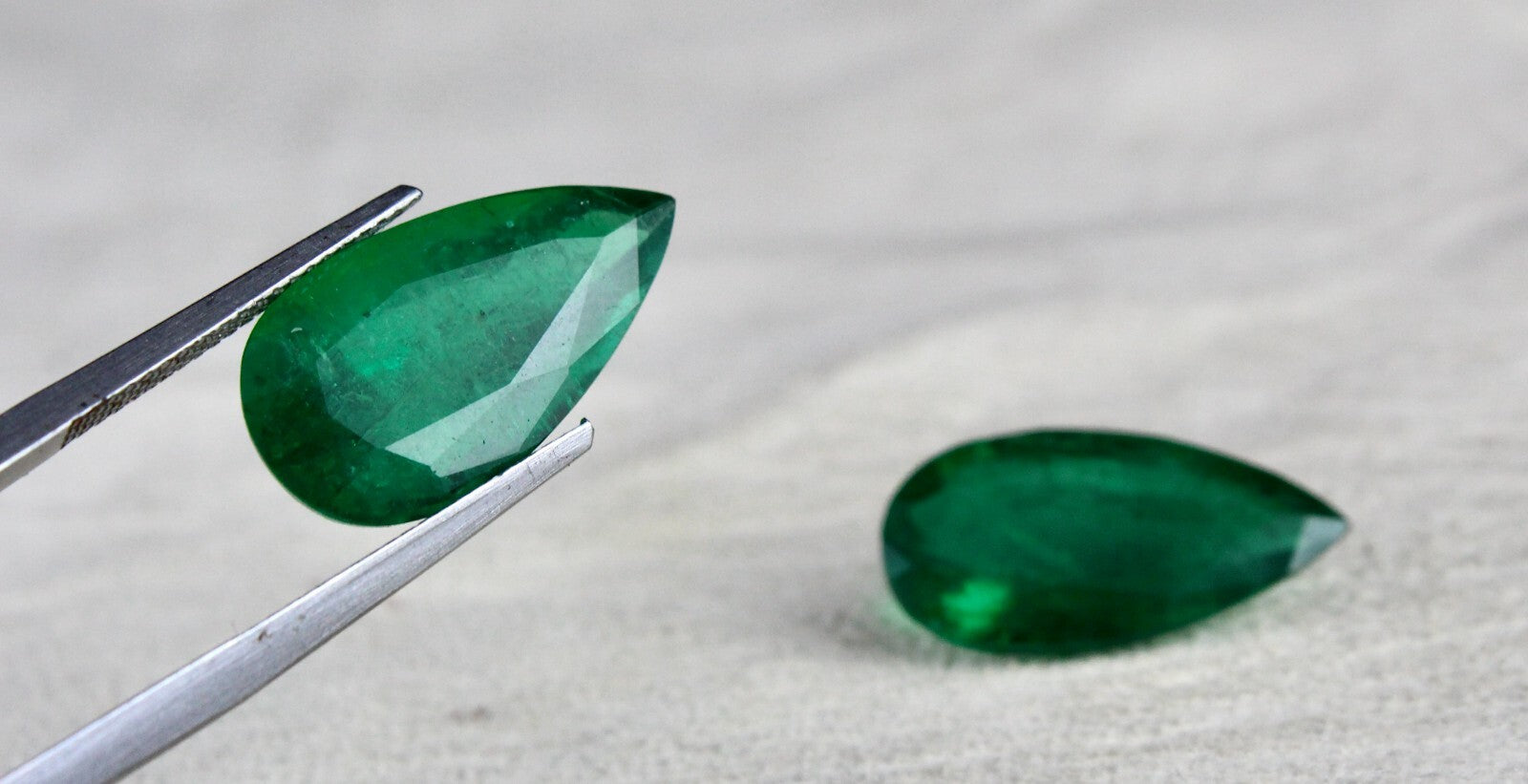 Certified Natural Zambia Emerald 19.02 Ct Pear Pair Loose Gemstone Earrings