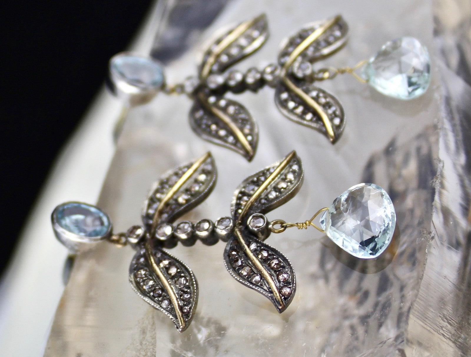 Certified Natural Blue Aquamarine 64ct Natural Diamond Sterling Silver Earrings