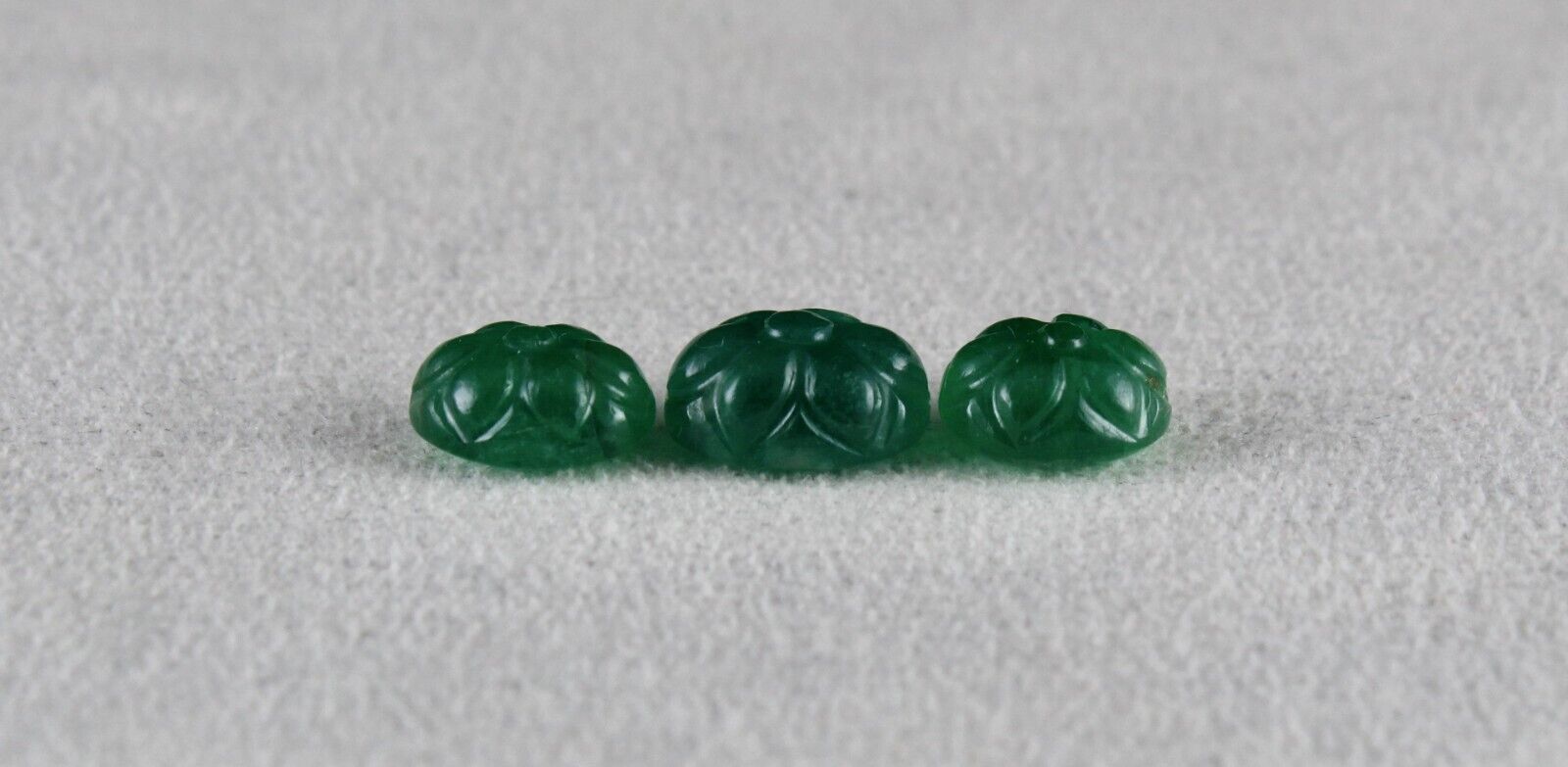 NATURAL ZAMBIA EMERALD CARVED CABOCHON 3 PC 11.72 CT GEMSTONE FOR RING EARRING