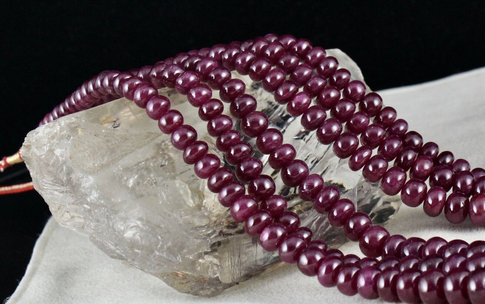 NATURAL UNHEATED RUBY BEADS ROUND 3 LINE 1190 CTS 16 MM BIG GEMSTONE NECKLACE