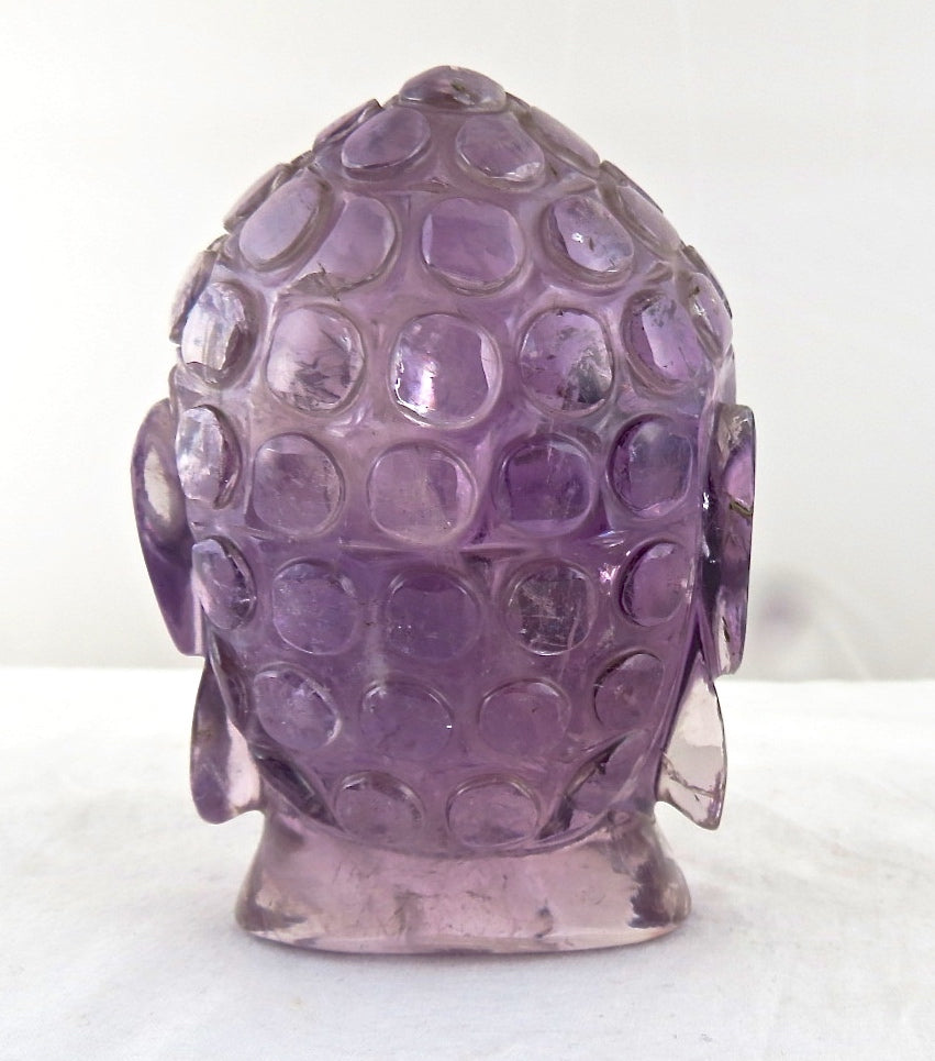 Certified Natural Amethyst Buddha Head Statue 2350 Ct Purple Gemstone Decor