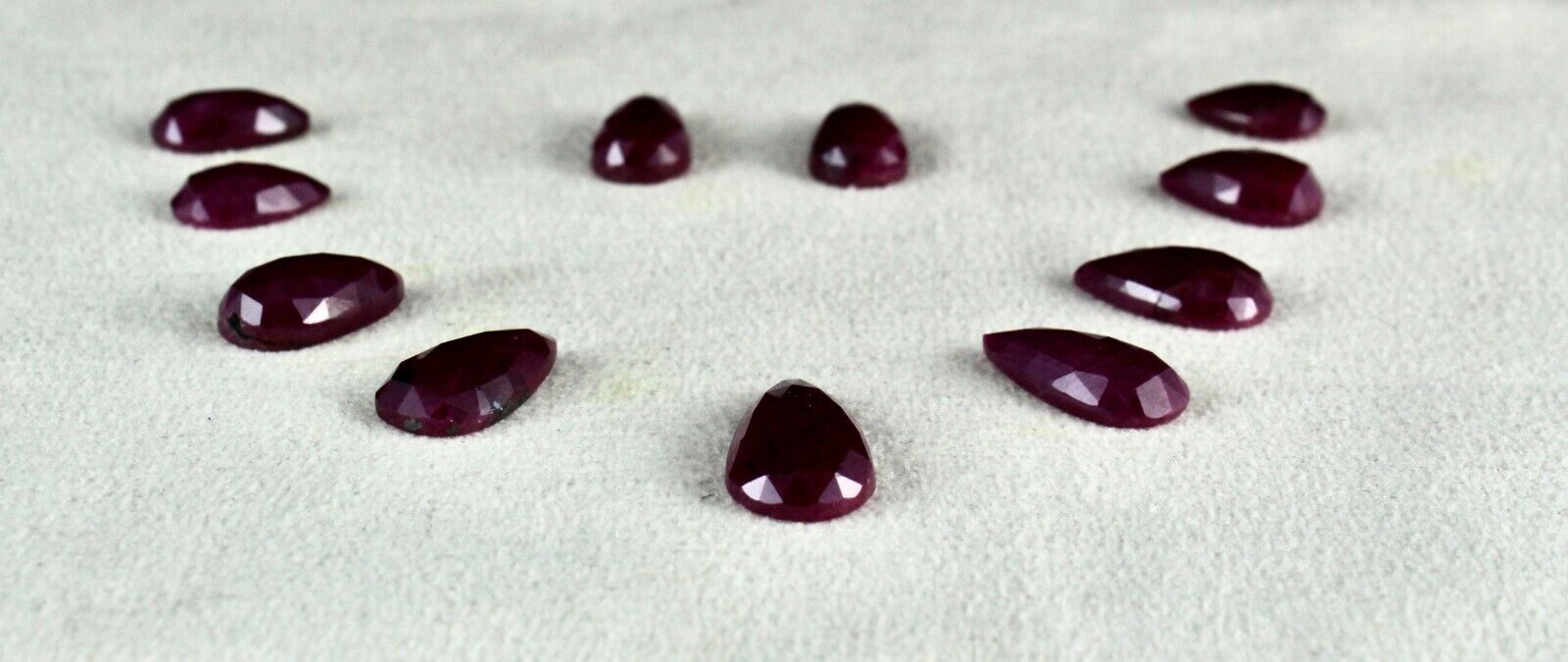 Natural Ruby Set Pear Cut 11 Pcs 69.58 Carats Untreated Gemstone Fine Designing
