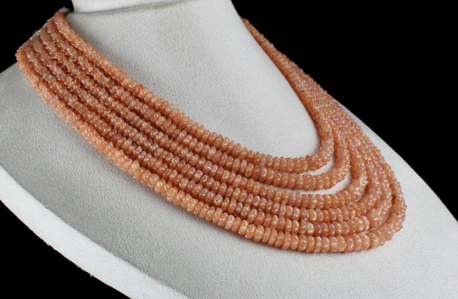 Natural Orange Quartz Carved Beaded Necklace 6 L 940 Cts Flower Gemstone Strings