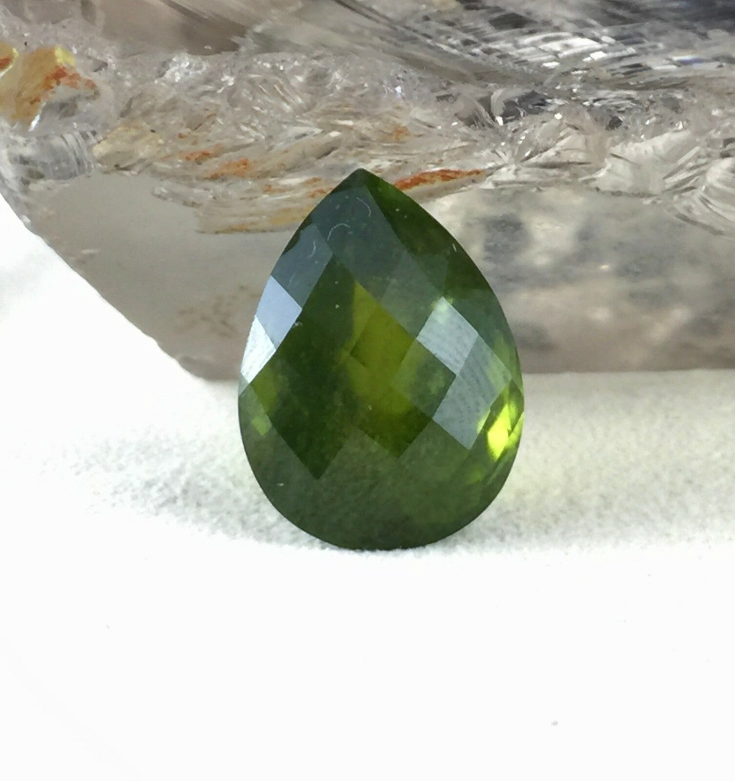 Natural Green Vesuvianite Idocrase Pear Cut Gemstone 17.40 Ct For Ring Pendant
