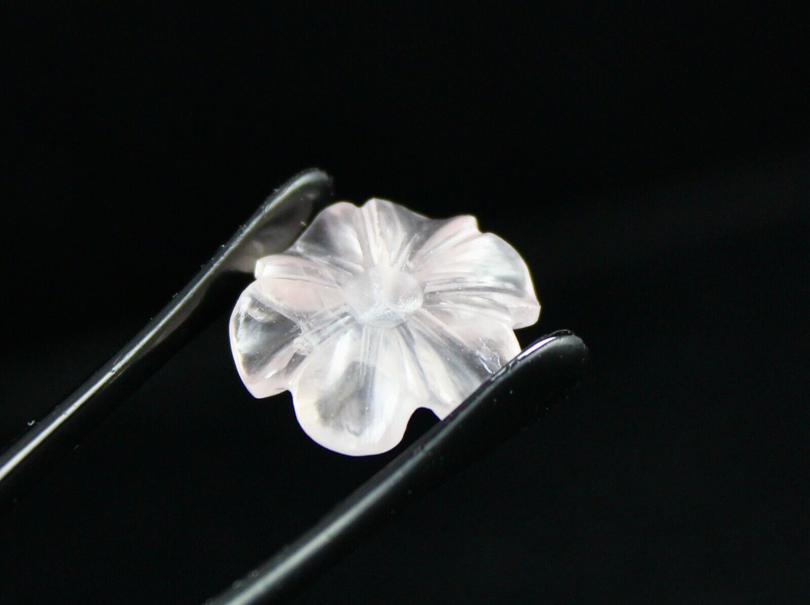 NATURAL ROSE QUARTZ CARVED FLOWER 11 PCS 97.35 CTS GEMSTONE SET FOR DESIGNING