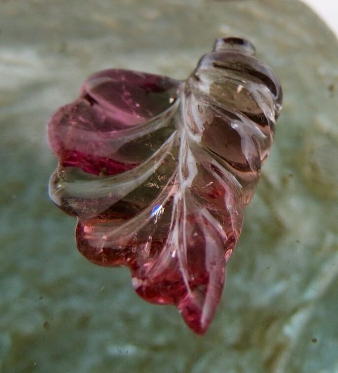 NATURAL MULTI TOURMALINE CARVED 11.62 CTS SEMI PRECIOUS GEMSTONE RING PENDANT