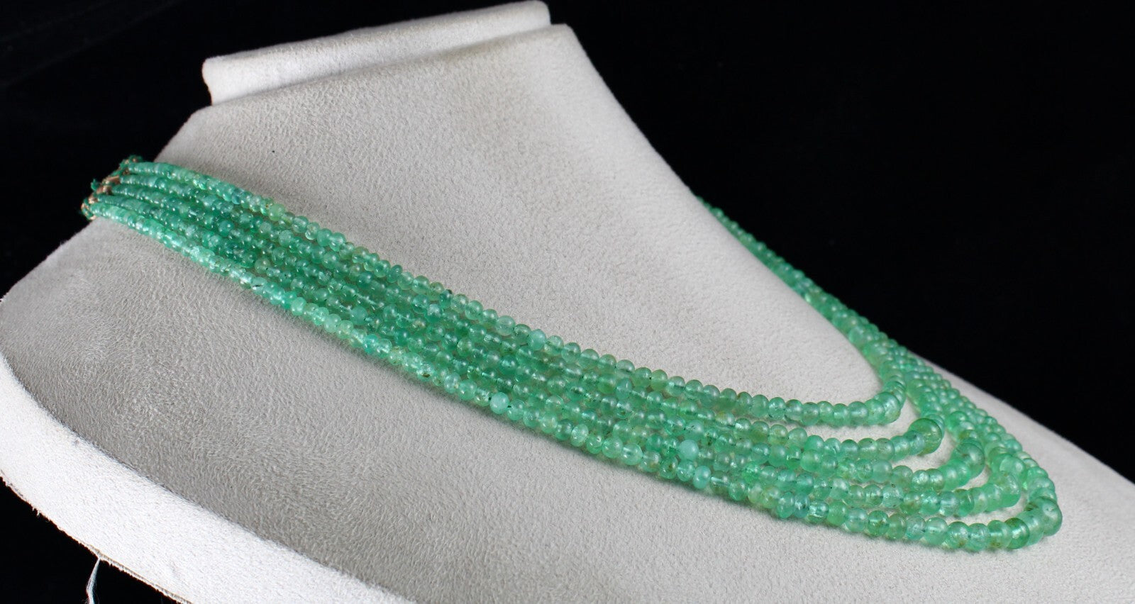 Certified Antique Colombian Emerald 315 Ct Beads Round Gemstone Necklace