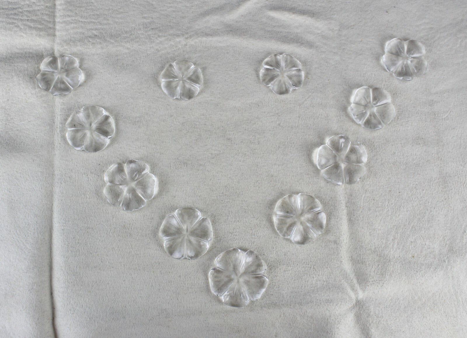 Natural Rock Crystal Quartz Flower Set 164 Ct Gemstone 11 Pcs Designing