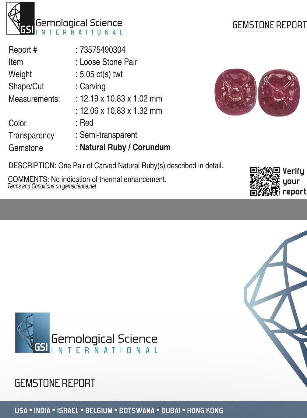 Certified Natural Ruby Engraved Dangle Pair 4 Pc 20.86 Ct Loose Gemstone Earring