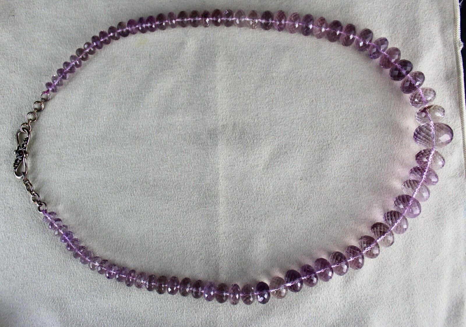 NATURAL PINK AMETHYST BEADS FACETED ROUND 663 CTS GEMSTONE FASHION NECKLACE