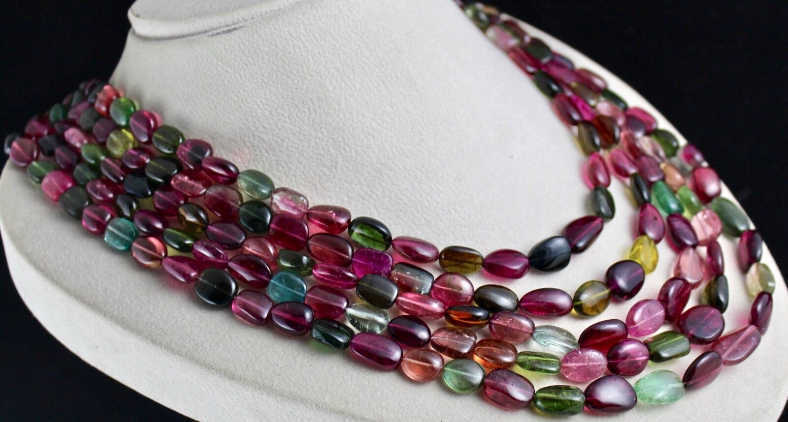 Natural Water Melon Tourmaline Beads Cabochon 5 L 1253 Ct Fine Gemstone Necklace