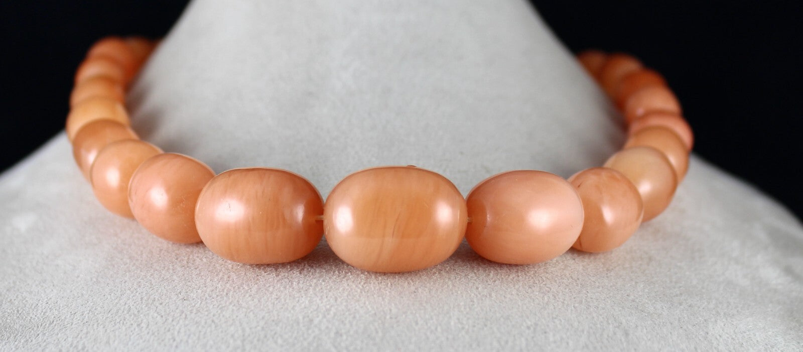 Natural Orange Quartz 1089 Ct Long Beaded Necklace Sterling Silver Clasp