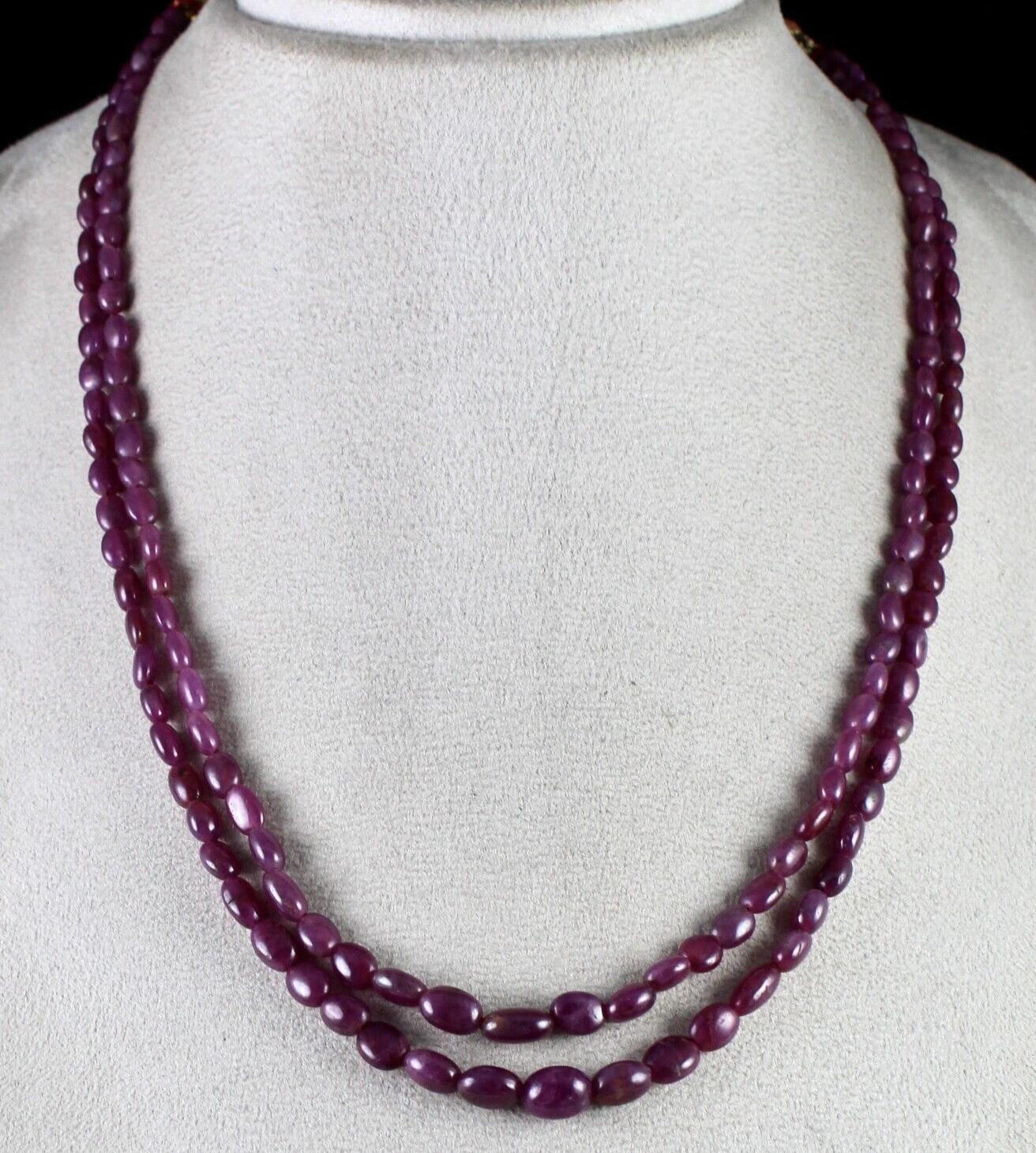 Natural Unheated Ruby Beads Necklace 2 L 212 Ct Gemstone Fashion Jewelry