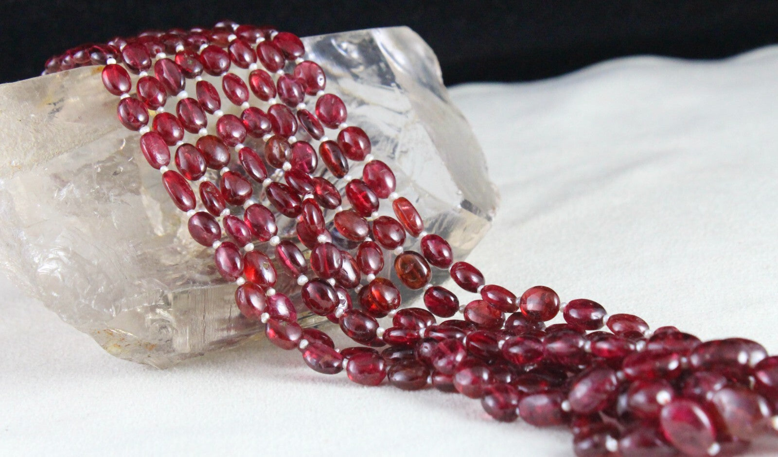Certified Natural Red Spinel Beads Pearl Necklace 434 Ct 4l 408 Ct Gemstone