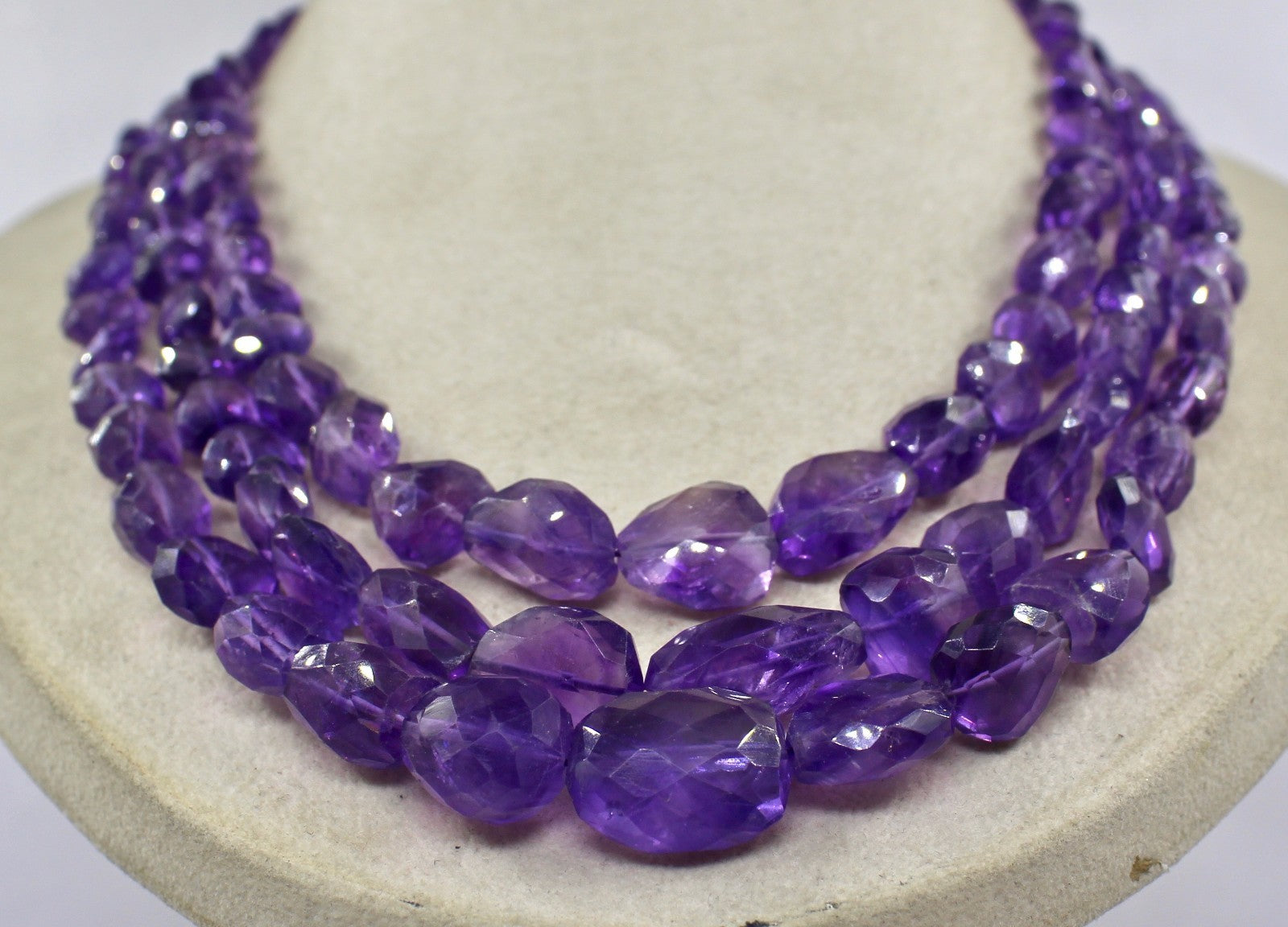 Natural Purple Amethyst 833 Ct Beads Nugget Real Gemstone Fashion Necklace