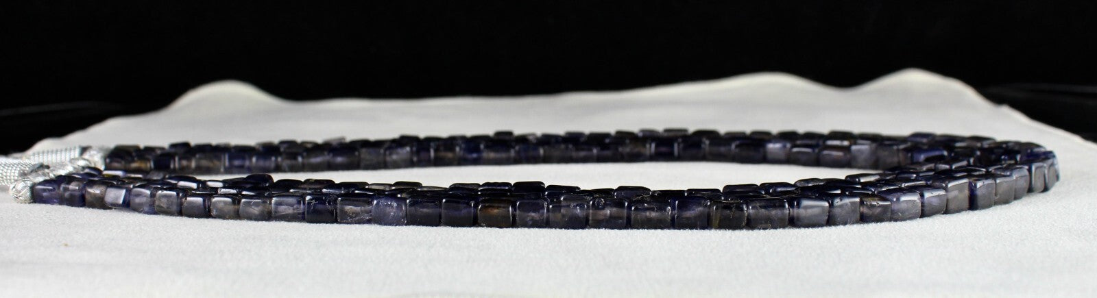 Blue Natural Iolite Square Beads Necklace Antique Gemstone Fashion, 602 Ct, 4 L