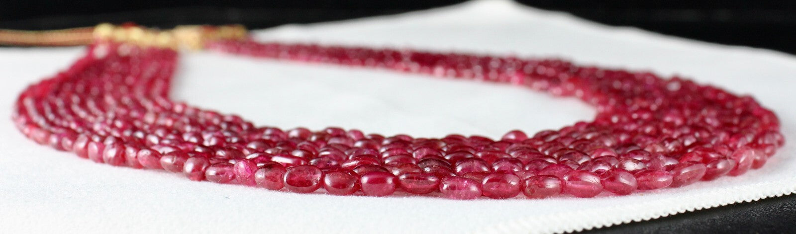 Certified Natural Red Spinel Cabochon Beads Necklace 521 Ct Precious Gemstone