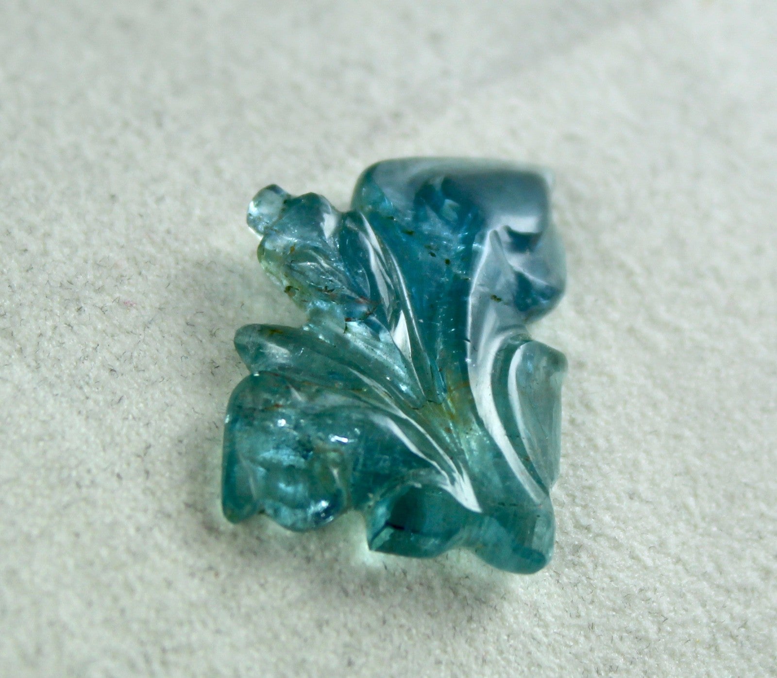 Certified Natural Blue Aquamarine Leaf 18.49 Ct Rare Gemstone For Pendant Design