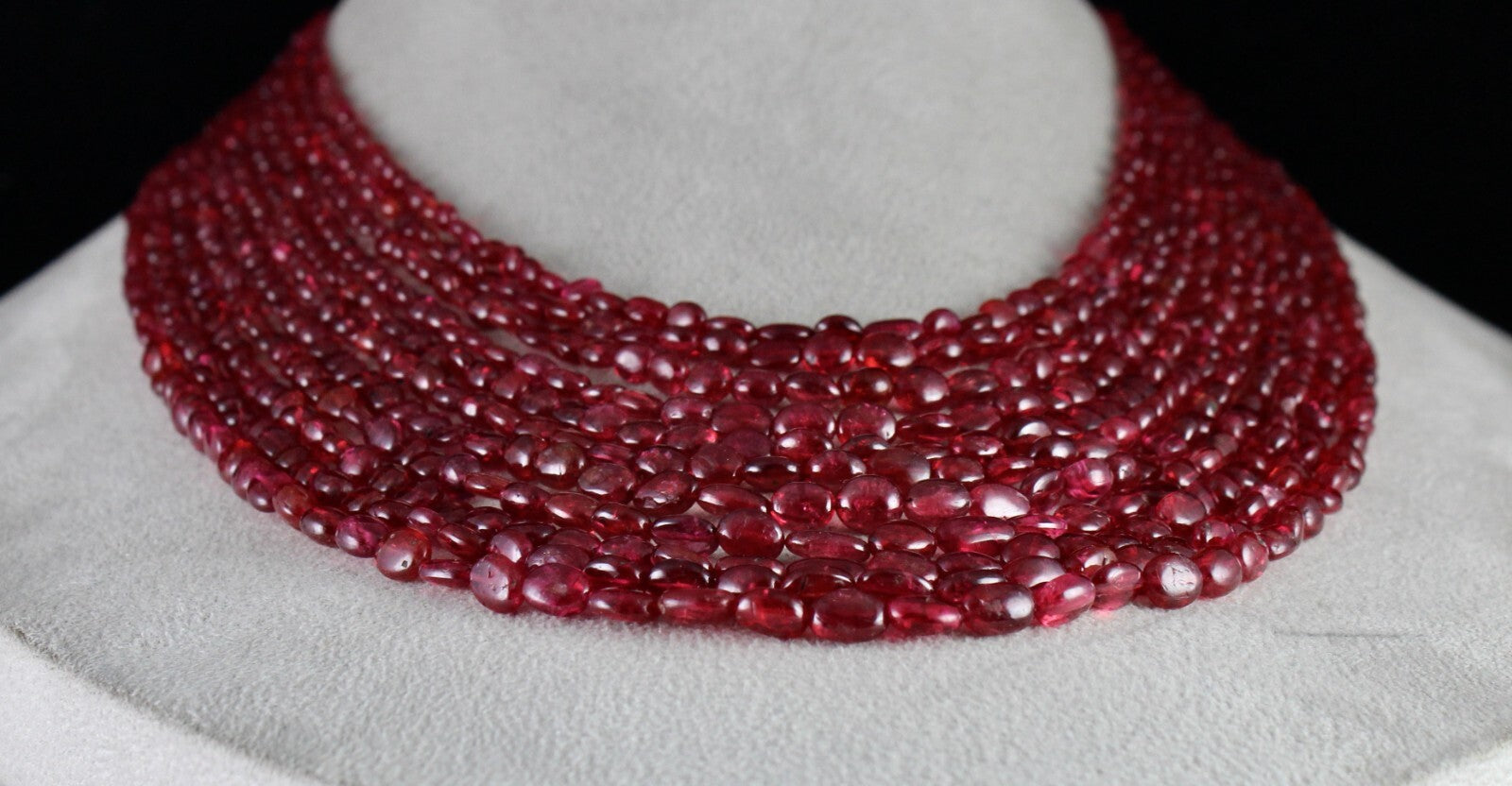 Certified Natural Red Spinel 11 L 619 Ct Necklace, Important Gemstone Beads