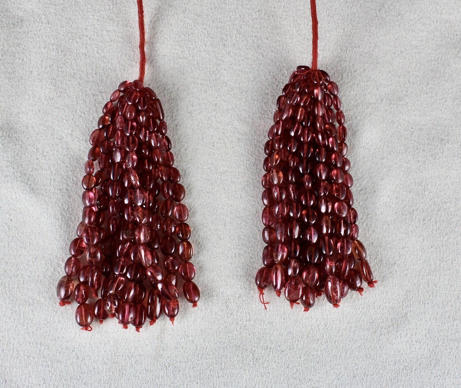 NATURAL CERTIFIED SPINEL BEADS TASSEL LONG 154 CARATS DESIGNING GEMSTONE EARRING