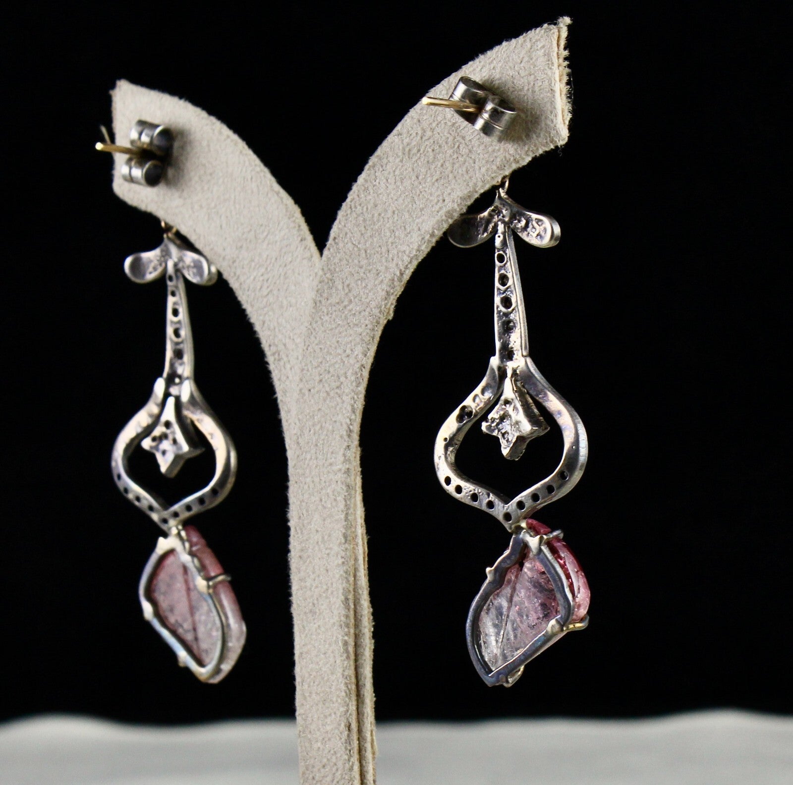 Certified Natural Multi Tourmaline 10ct Natural Diamond Sterling Silver Earrings