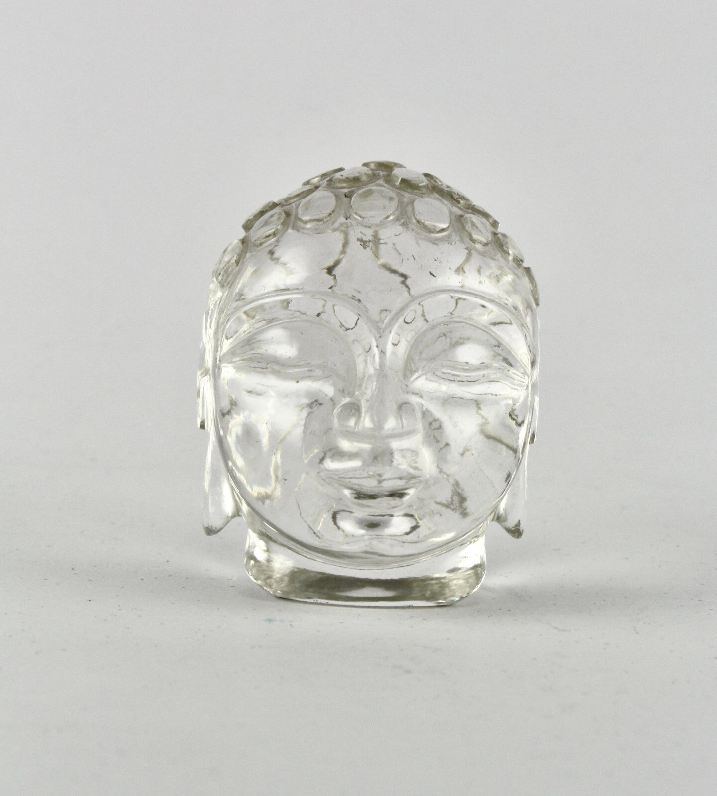 Natural Crystal Quartz Buddha Head 820ct 2 Inch Gemstone Statue Home Decor Piece