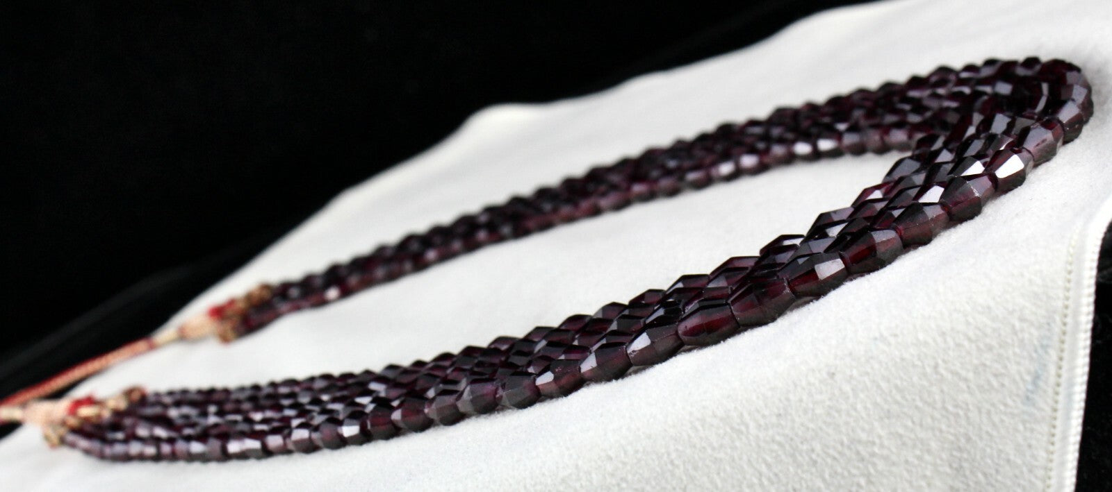 Natural Garnet Beads Fancy Faceted Necklace 625 Ct Gemstone Fashion