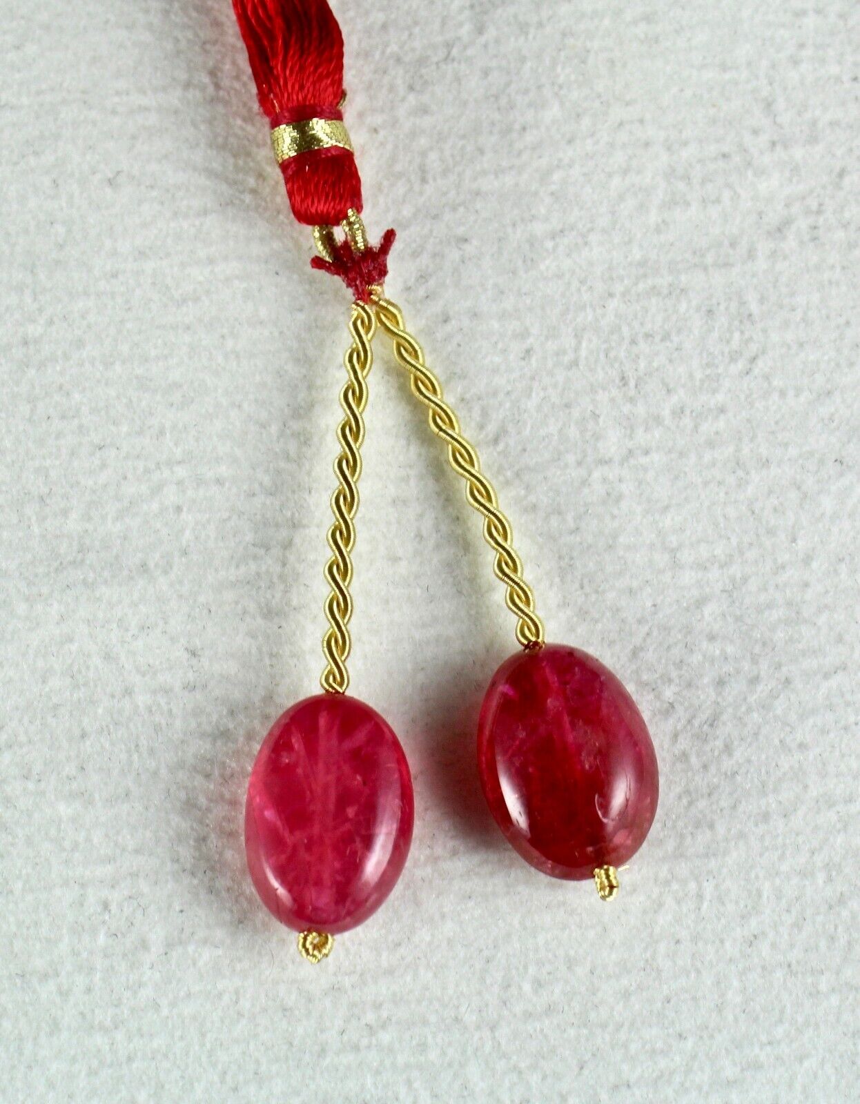 Natural Red Spinel Beads Cabochon Drilled 2 Pc 27.81 Ct Gemstone Earring Design