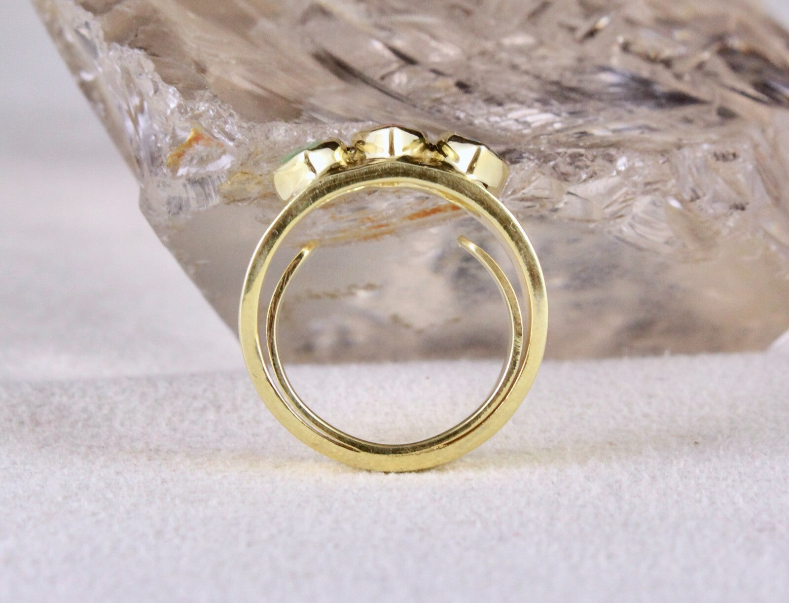 Elegant Natural Emerald 41.75ct Ruby Sapphire Marquise Sterling Silver Ring