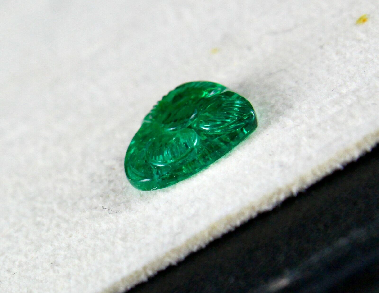 11X12 MM NATURAL ZAMBIAN EMERALD CARVED HEART SHAPE 3 CARATS GEMSTONE FOR RING
