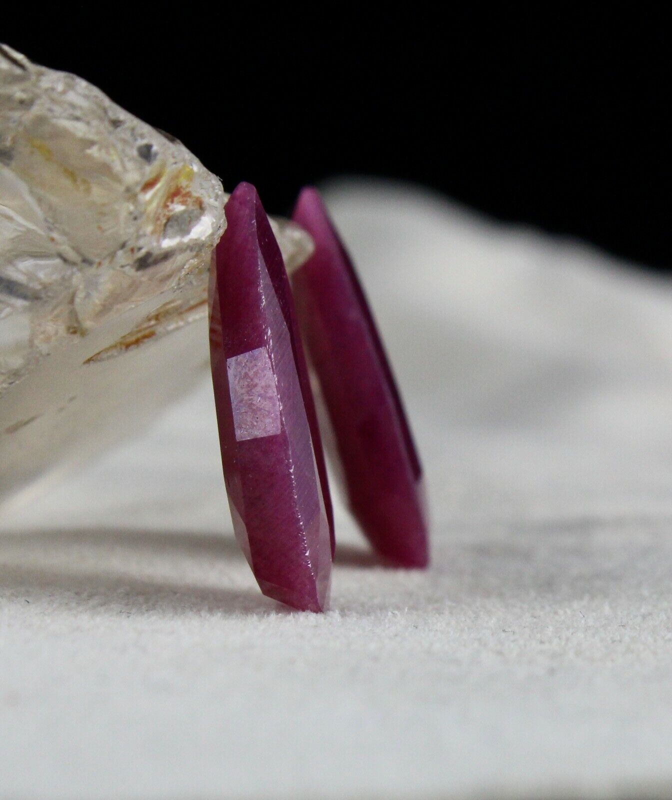 NATURAL UNTREATED RUBY PEAR CUT 2 PCS 36.58 CTS GEMSTONE PAIR DESIGNING EARRING