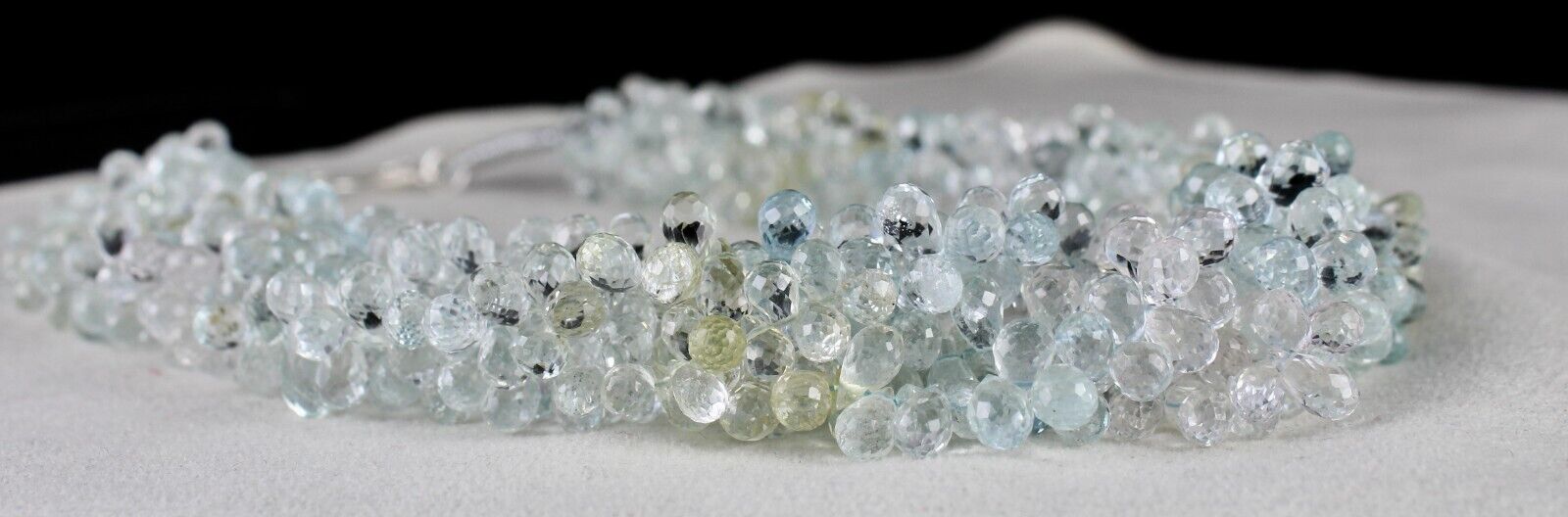 Natural Multi Aquamarine Beads Drops Faceted 5 L 776 Ct Gemstone Fine Necklace