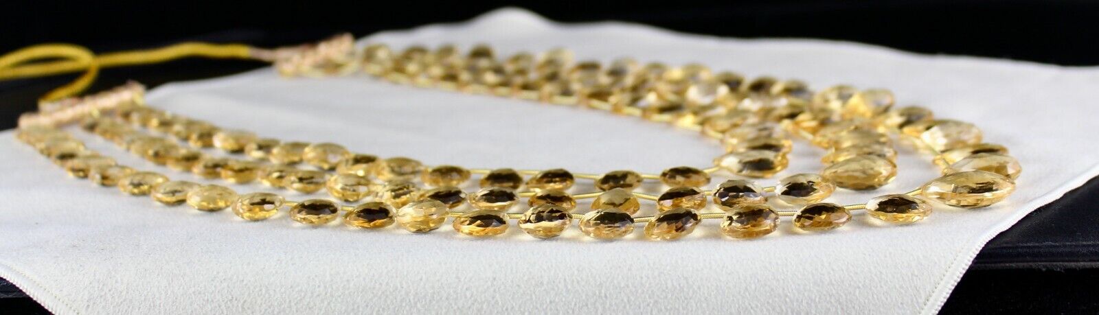 Yellow Natural Citrine Teardrop 3 L 810 Ct Gemstone Fashion Statement Necklace