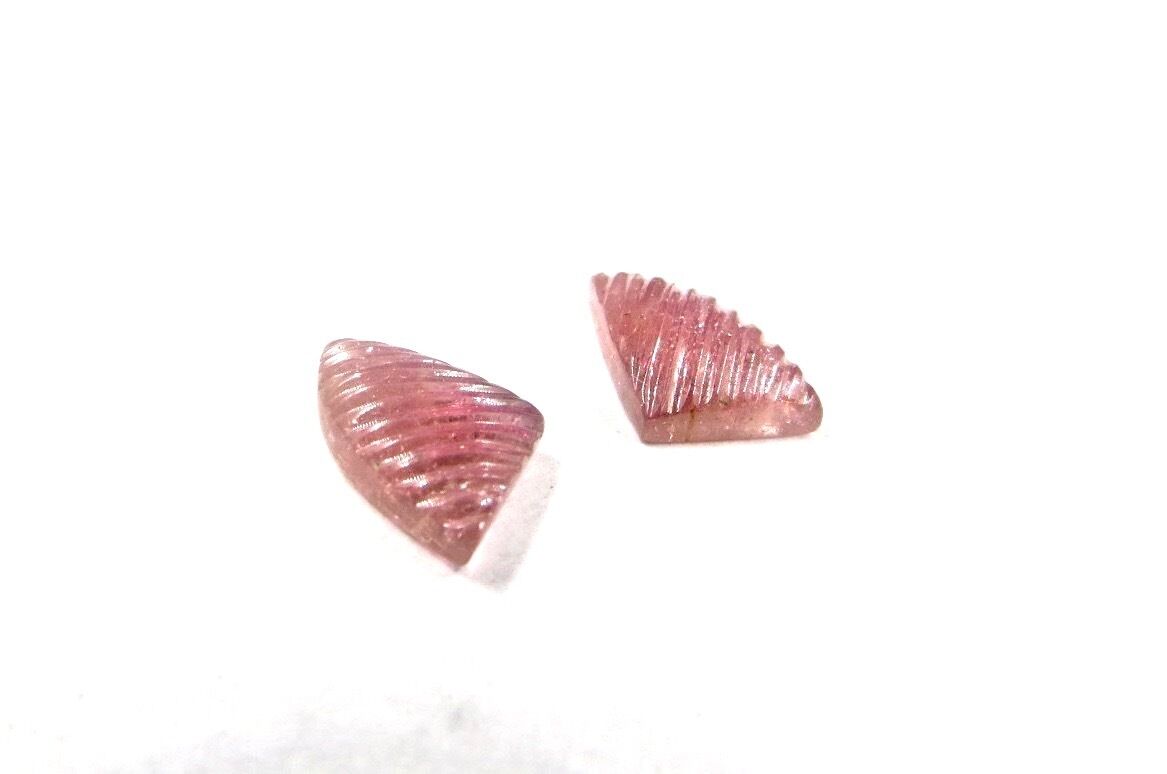 NATURAL PINK TOURMALINE CARVED 4.95 CTS GEMSTONE FOR PENDANT EARRING