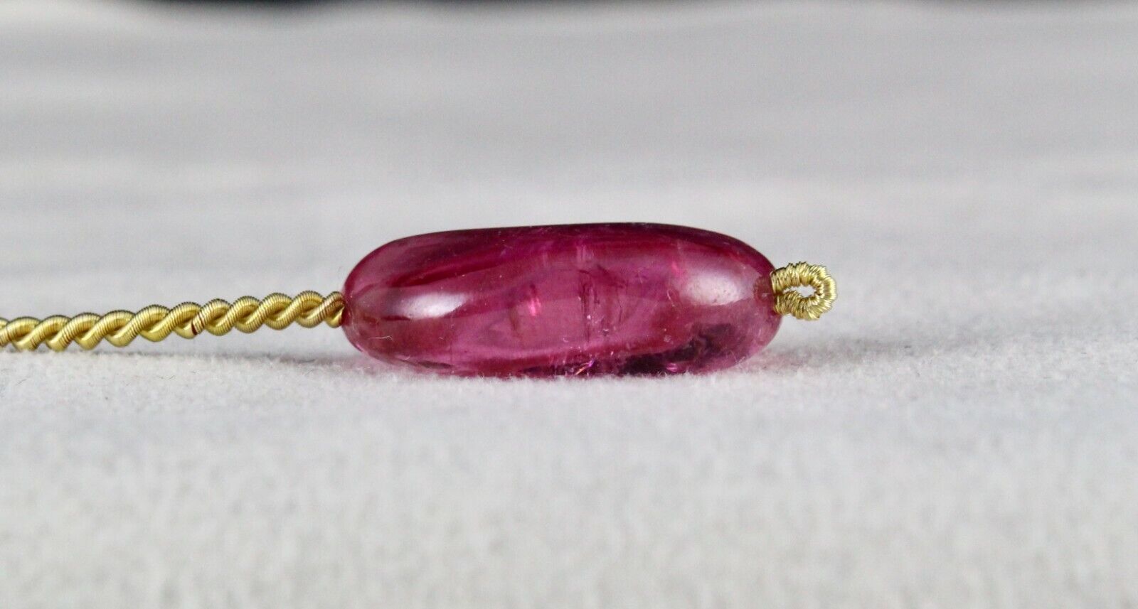 Natural Tourmaline Bead Rubellite Cabochon 26.65 Cts Drilled Gemstone Pendant