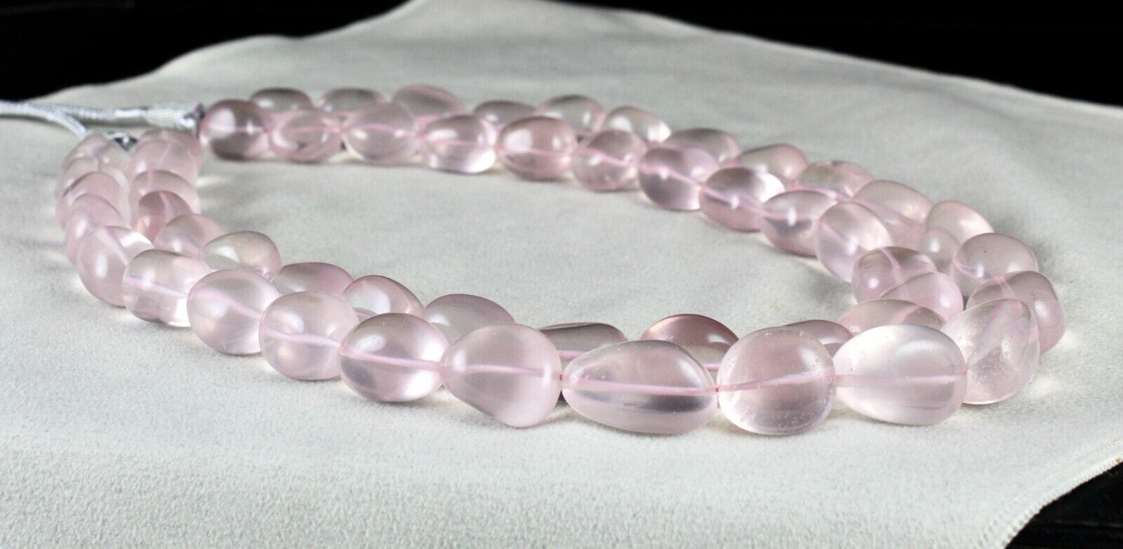 Fine Natural Rose Quartz Beads Nugget 2 L 1181 Ct Gemstone Fashion Pink Necklace