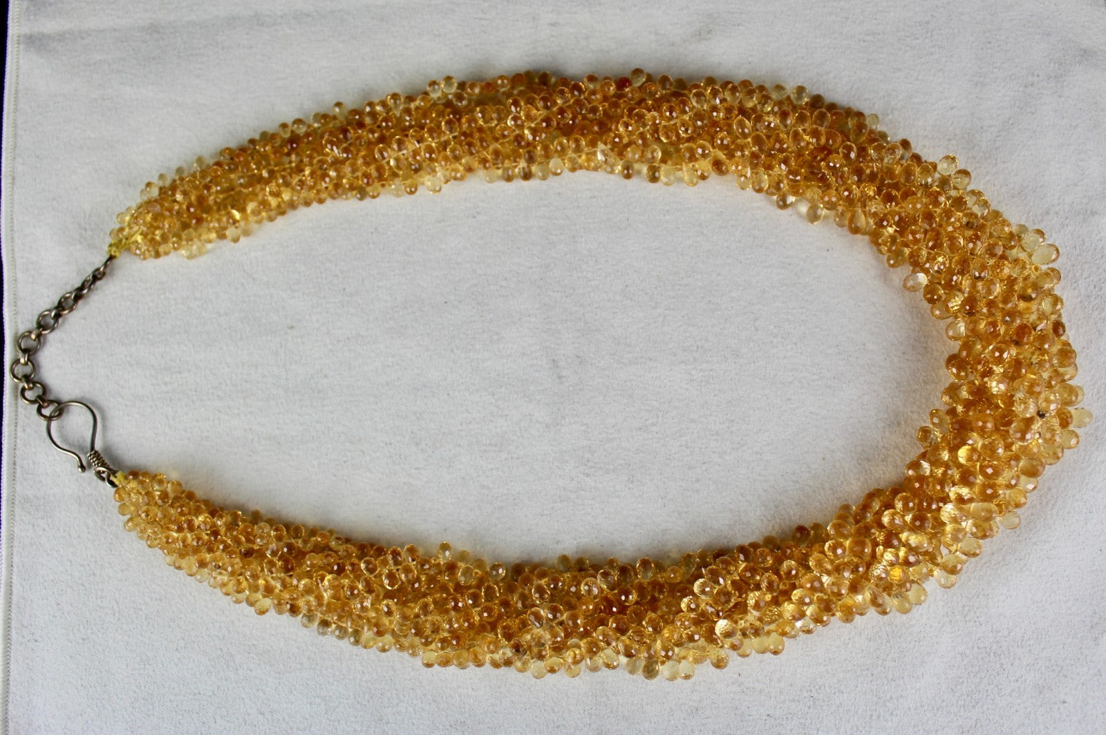 Certified Natural Citrine 1011 Ct Teardrop Sterling Silver Necklace For Women