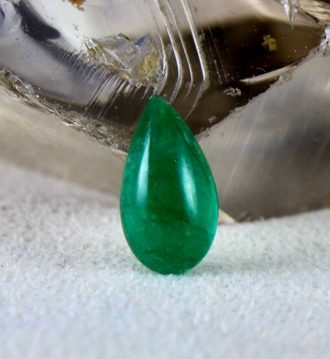 Natural Zambian Emerald Pear Cabochon 2.29 Ct Loose Gemstone For Ring Pendant