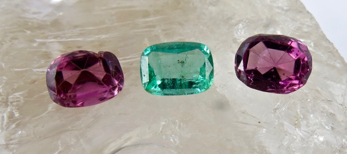 Certified Natural Red Spinel 3 Stone Emerald Cut 7.63ct Ring Sterling Silver