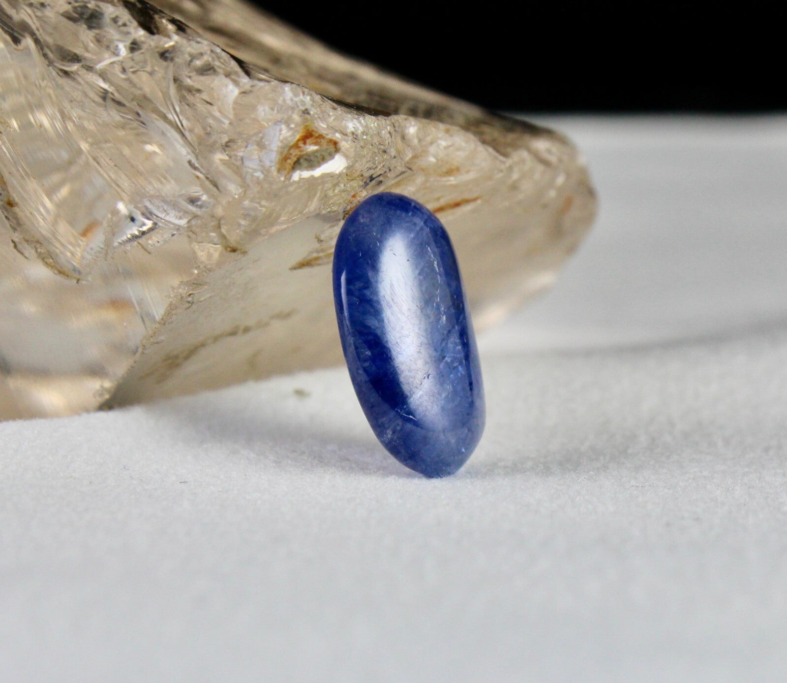 Certified Natural Blue Sapphire 14.97 Ct Oval Cabochon Gemstone Ring Pendant