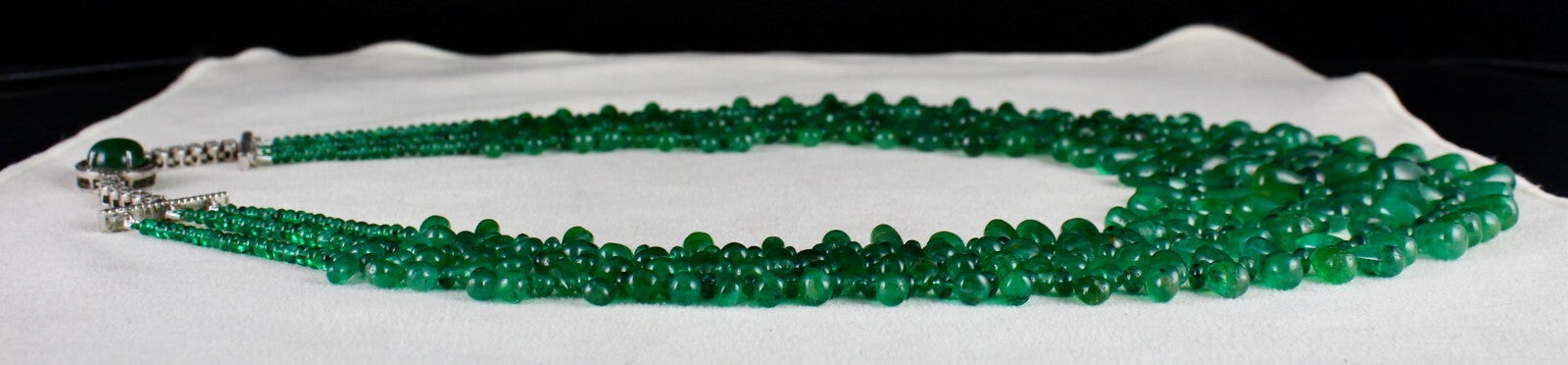 Certified Natural Emerald Diamond 552ct Teardrop Bead Necklace