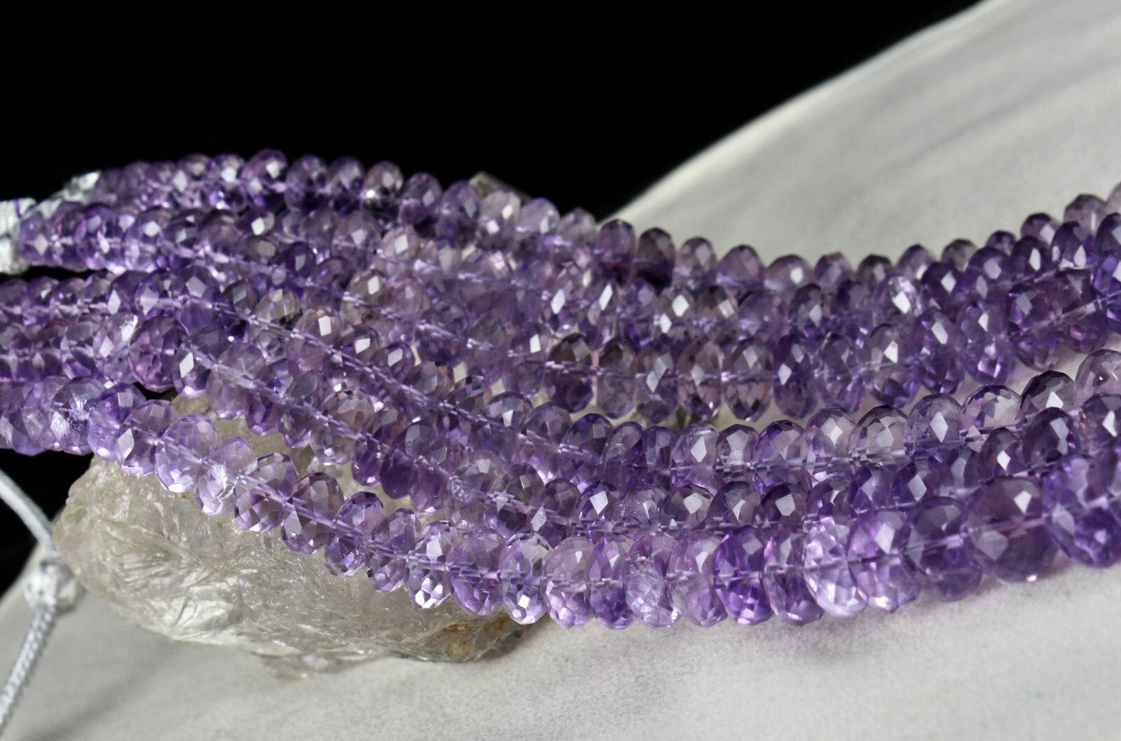 Certified Natural Brazilian Amethyst 1643 Ct Faceted Beads Gemstone Necklace