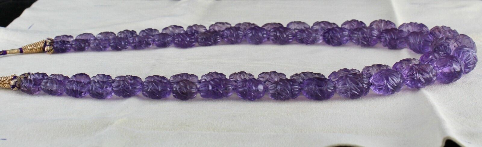 CERTIFIED NATURAL AMETHYST CARVED BEADS 2 L 797 CTS GEMSTONE IMPORTANT NECKLACE